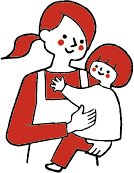 子供を抱いたお母さんの素材